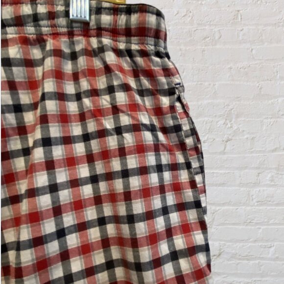 HANES -- PJ/Lounge Pants, Large Man, Red/Navy Plaid, Drawstring Waist, Pockets - Picture 6 of 8